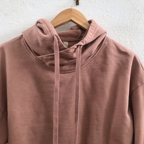 ALO YOGA Peak Elbow Cut Out Crop Hoodie Sweatshirt in Mauve Size Medium - Picture 5 of 9